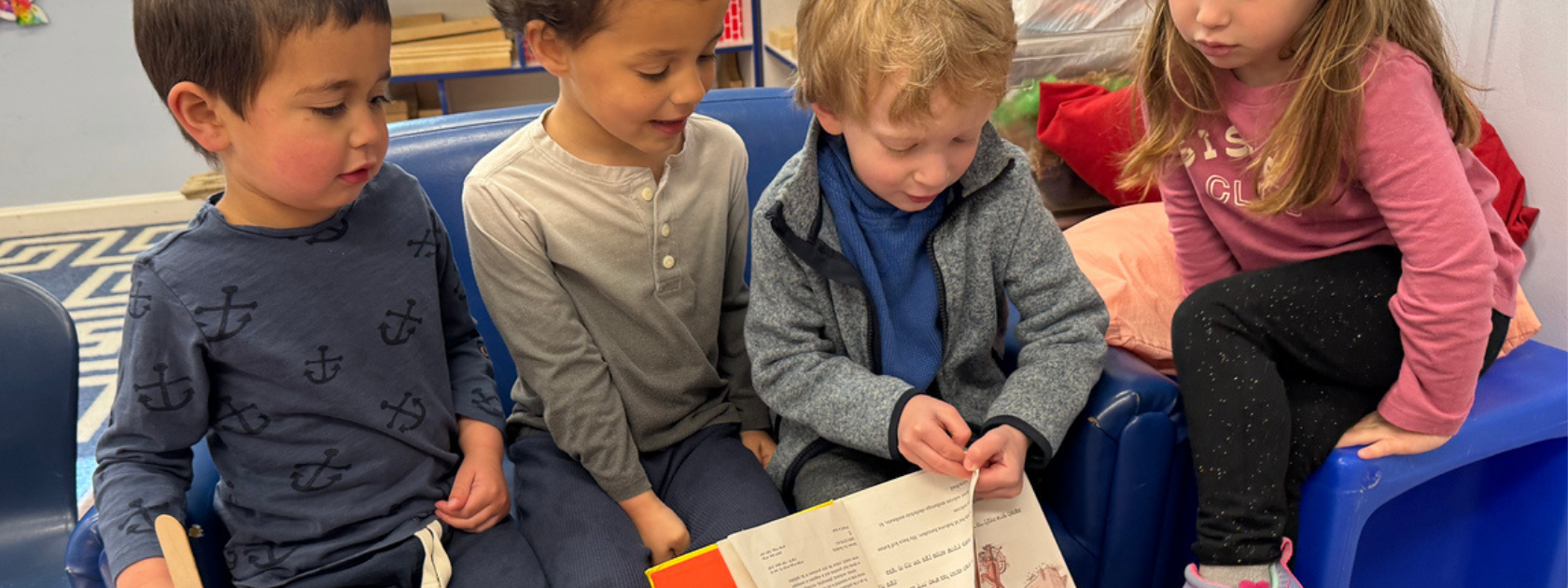 Kids reading together in a classroom